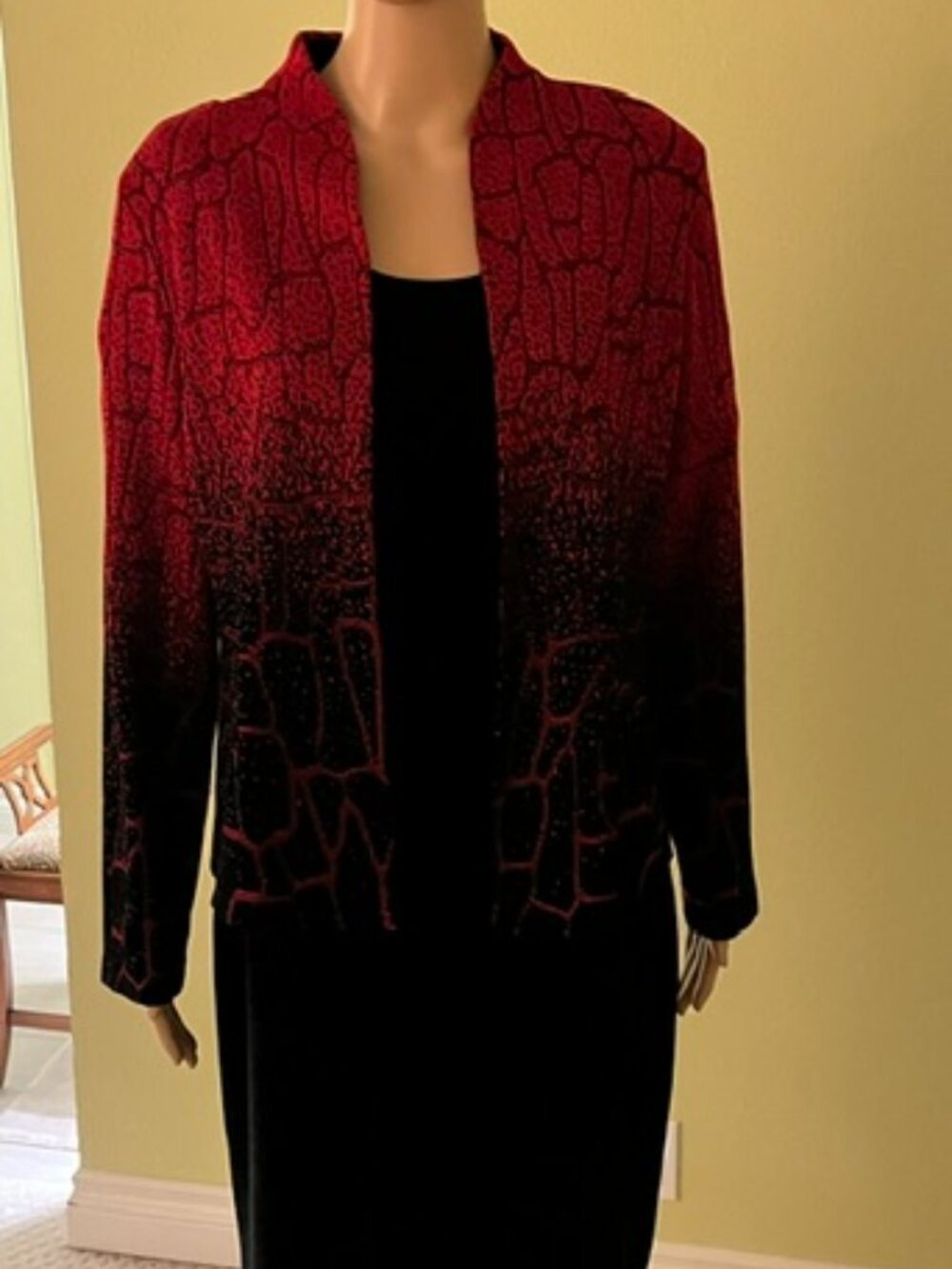 Ming Wang Medium Raspberry and Black Jacket.